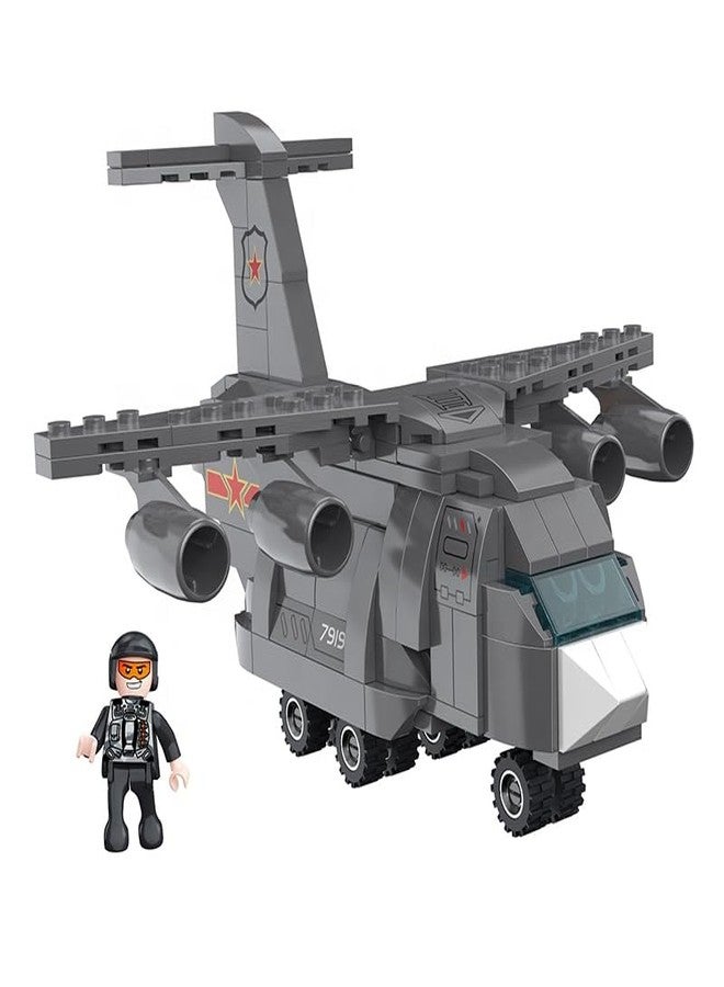 ICW Military Aircraft Building Block Construction Toy Transport Aircraft, 258pcs (7919) - Image 2